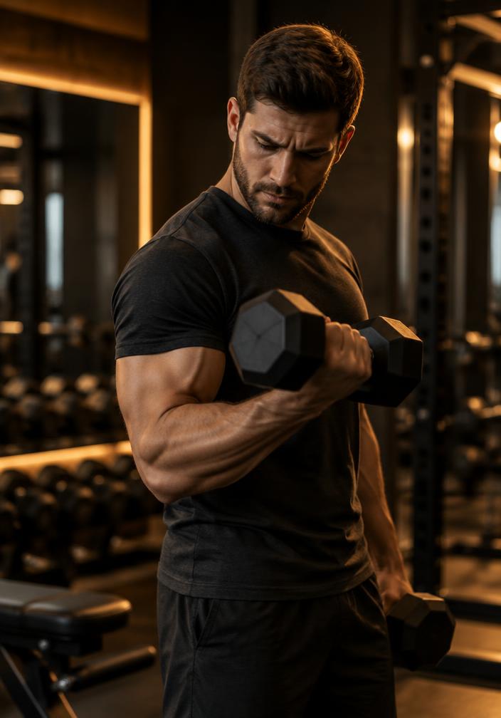 Trainer working through a strength session